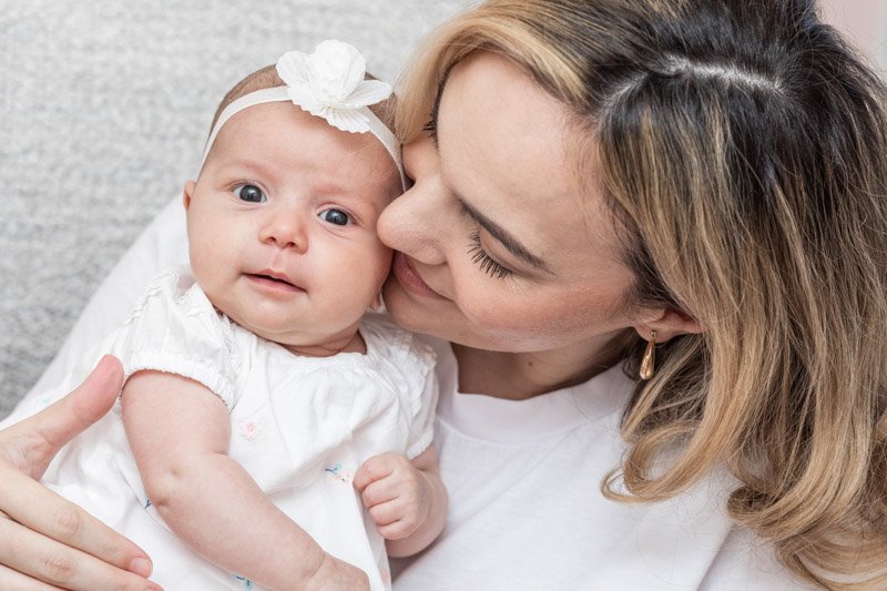 Mother and child portrait, taken for Mothers Day. This portrait was taken in the baby's nursery.