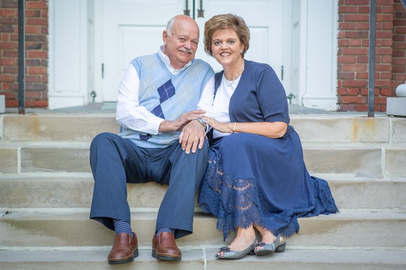 mother-father-portrait-outdoors Mother and father portrait. A couple in the twilight of their lives, photographed outdoors at a church in Bloomfield Township