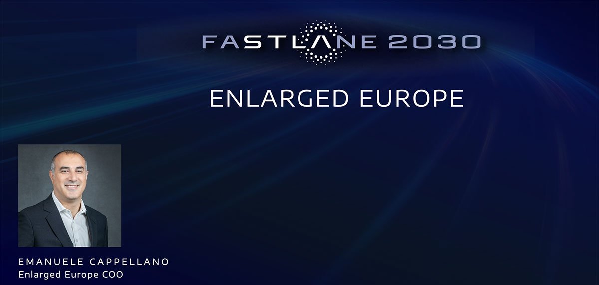 Executive portrait photography featured in Stellantis Fastlane 2030 strategic presentation