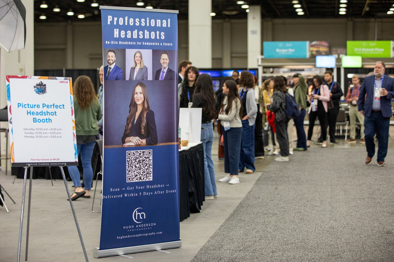 Professional headshot clinics station for attendees during the APA National Planning Conference (NPC26) at Huntington Place in Detroit