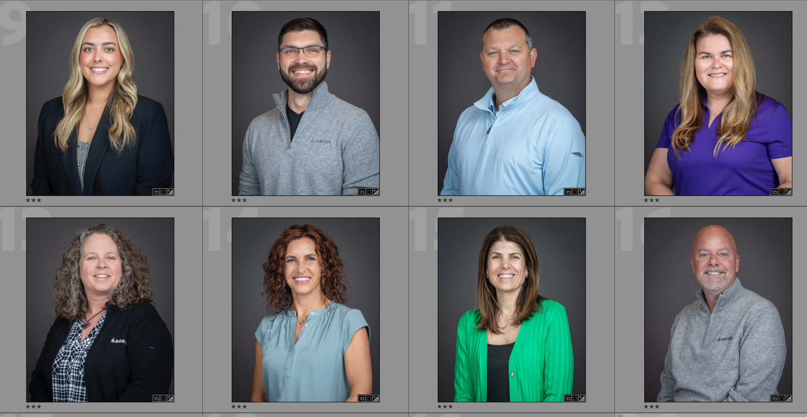 Magna Seating Global Conference & Executive Headshot Clinic 1 headshot grid. magna seating