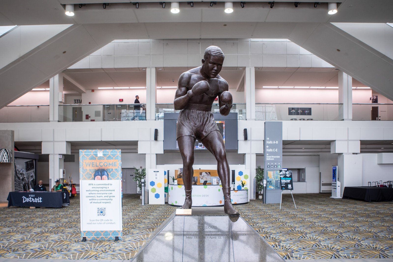 Corporate Event Venues in Metro Detroit 1 Joe Louis statue at Huntington Place, Detroit