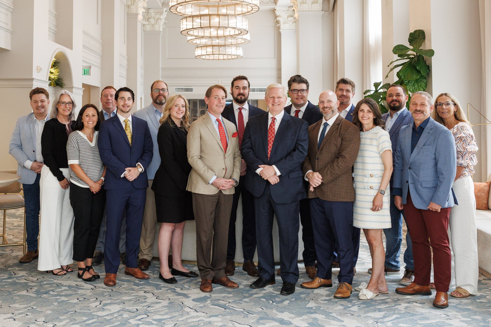 Corporate leadership group photographed at The Westin Book Cadillac Detroit