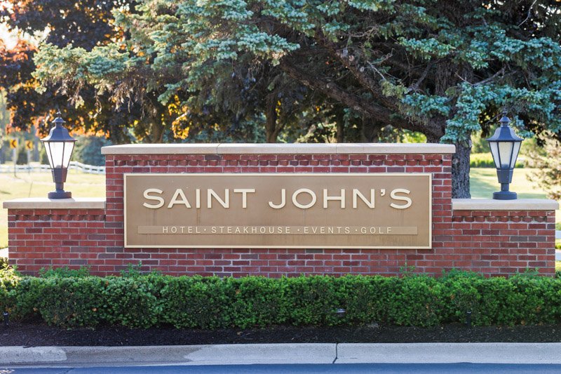 Corporate Event Venues in Metro Detroit 3 Corporate sign for Saint Johns Resort in Plymouth, Michigan.