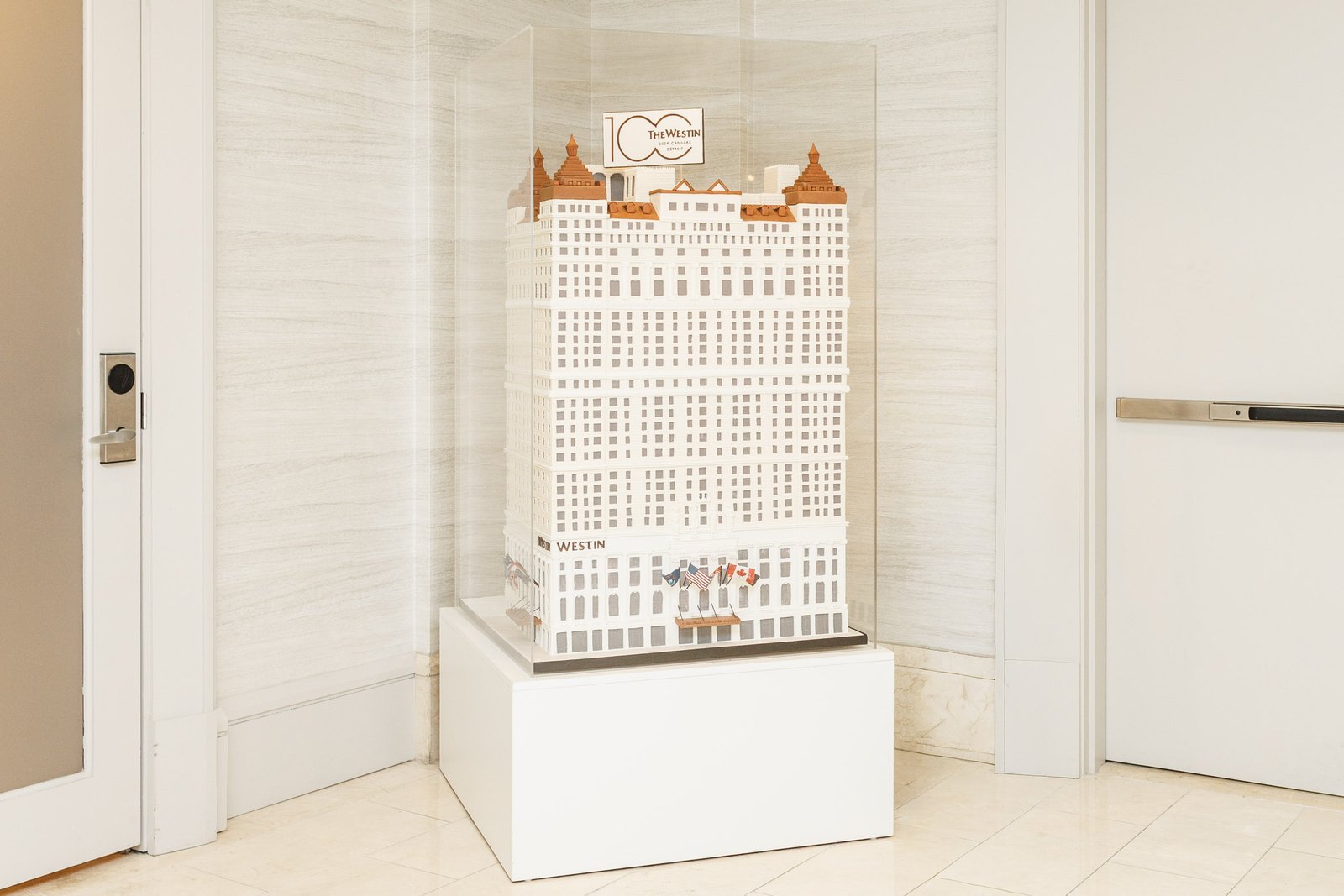 Westin Book Cadillac Detroit 100th anniversary display