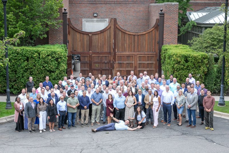 Large group photograph for an Ally Supplier Program event in Metro Detroit