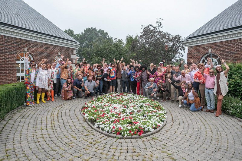 Large group photo at an Ally corporate event during The Ally Challenge in Michigan