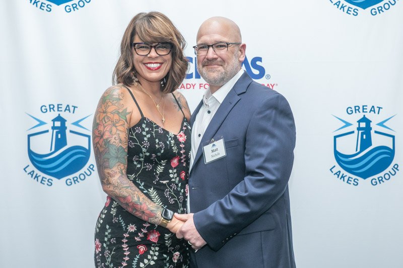 Corporate party branded step and repeat