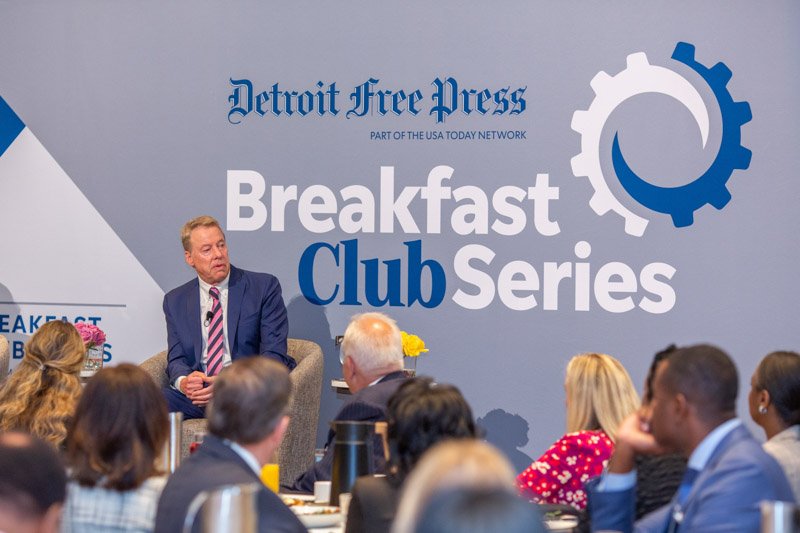 Bill Ford on stage at the Detroit Free Press Breakfast Club Series at The Daxton