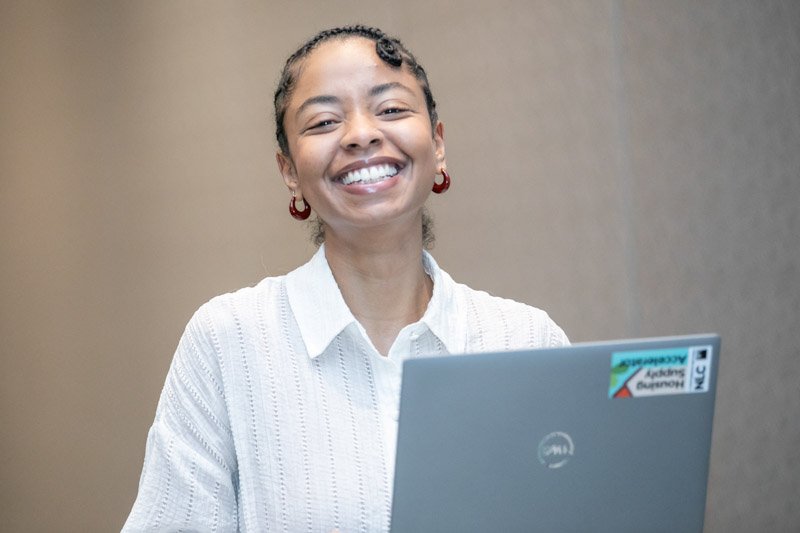 Conference attendee at the Detroit Marriott in downtown Detroit