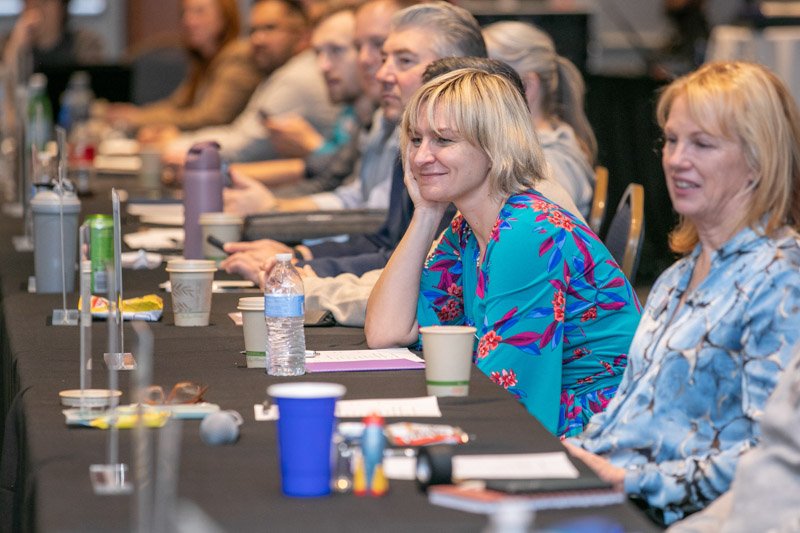 Conference attendees during a meeting session at the Detroit Marriott