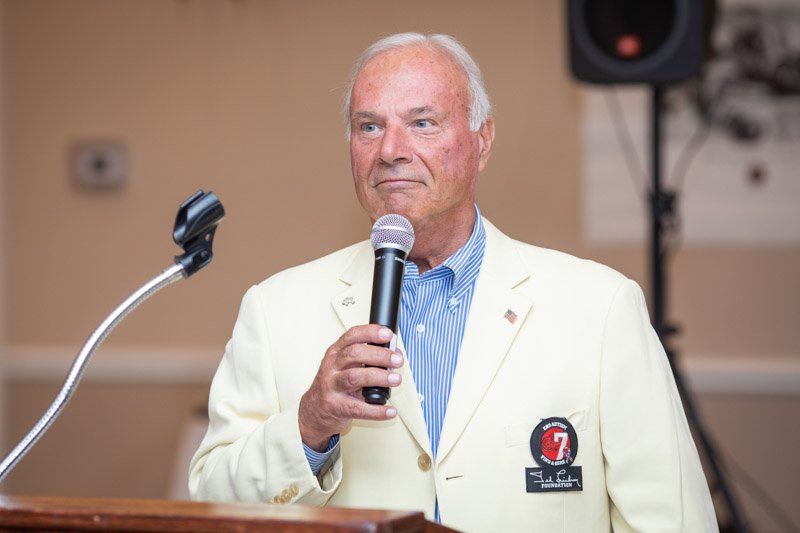 Speaker addressing guests during the Ted Lindsay Foundation event at San Marino Club